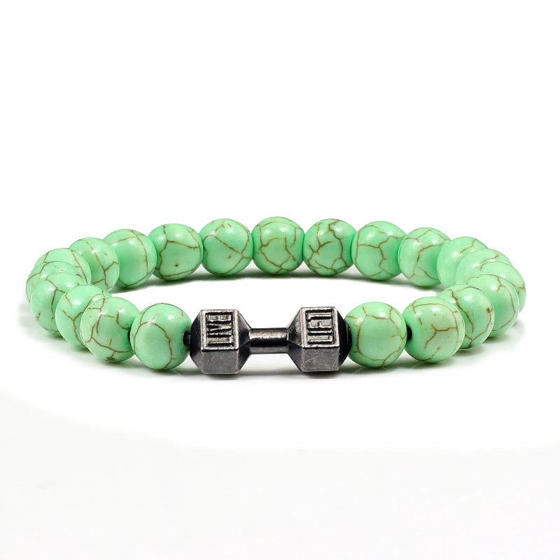 Natural Stone Dumbbell Bead Bracelet for Men & Women