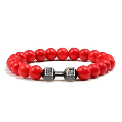 Natural Stone Dumbbell Bead Bracelet for Men & Women