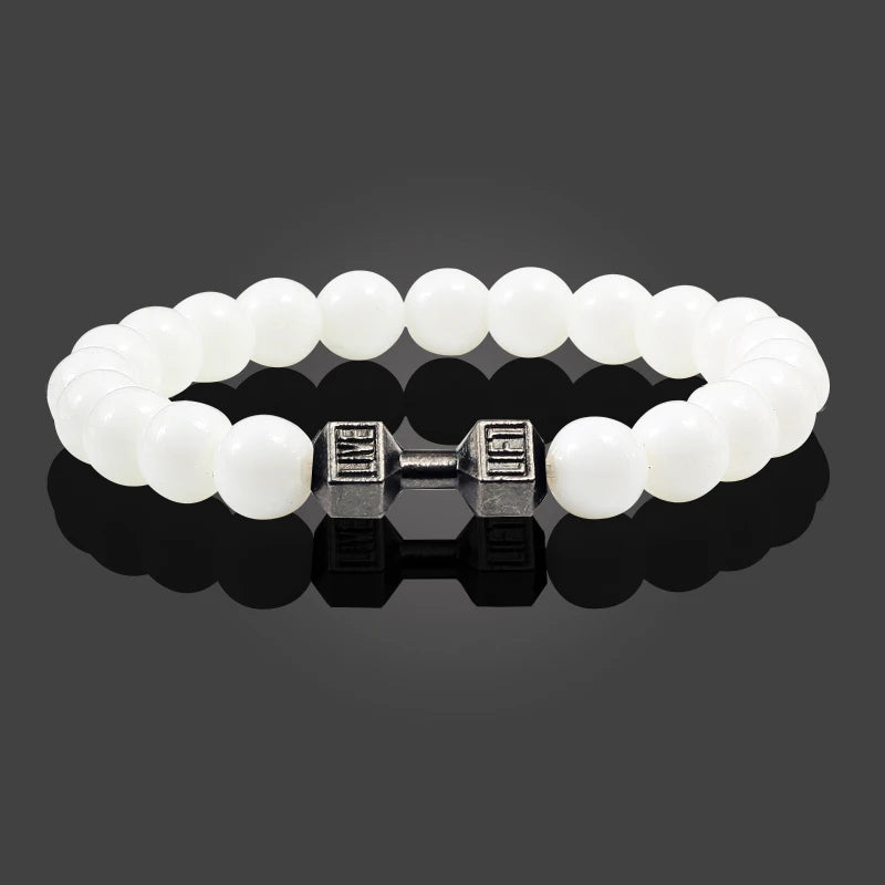 Natural Stone Dumbbell Bead Bracelet for Men & Women