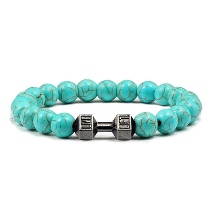 Natural Stone Dumbbell Bead Bracelet for Men & Women