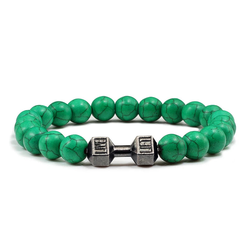 Natural Stone Dumbbell Bead Bracelet for Men & Women