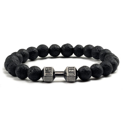 Natural Stone Dumbbell Bead Bracelet for Men & Women