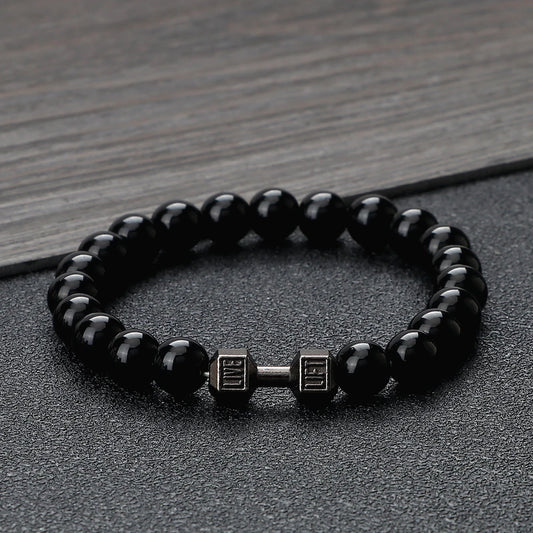 Natural Stone Dumbbell Bead Bracelet for Men & Women